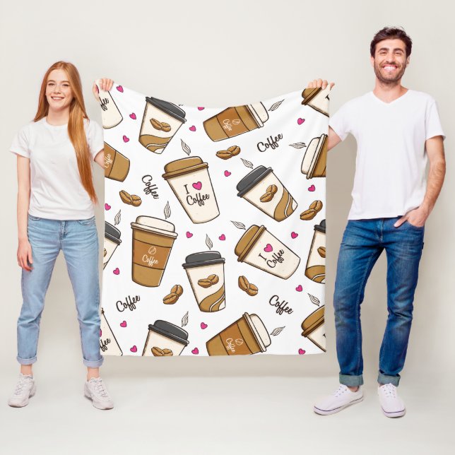 Kaffeekuchen, Kaffeebohnen, Kaffee Lover, Herzen Fleecedecke (Beispiel)