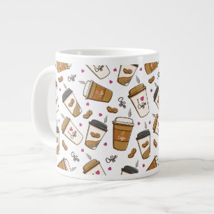 Kaffeekuchen, Kaffeebohnen, Kaffee Lover, Herzen Jumbo-Tasse