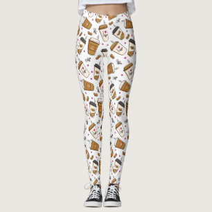 Kaffeekuchen, Kaffeebohnen, Kaffee Lover, Herzen Leggings