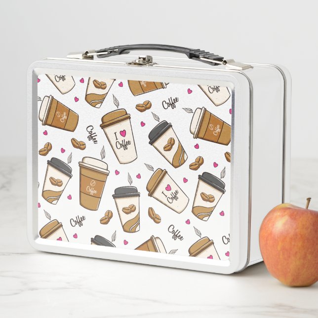 Kaffeekuchen, Kaffeebohnen, Kaffee Lover, Herzen Metall Brotdose (Beispiel)