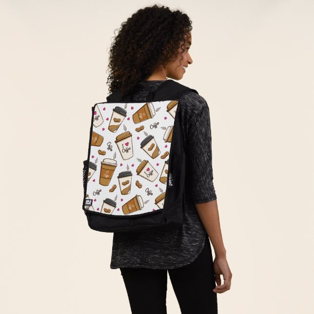 Kaffeekuchen, Kaffeebohnen, Kaffee Lover, Herzen Rucksack (Ausgewaschen)
