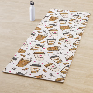 Kaffeekuchen, Kaffeebohnen, Kaffee Lover, Herzen Yogamatte