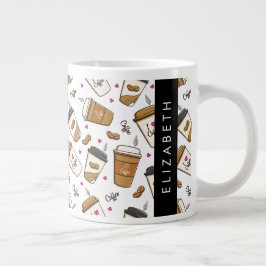 Kaffeekuchen, Kaffeebohnen, Kaffee Lover, Ihr Name Jumbo-Tasse