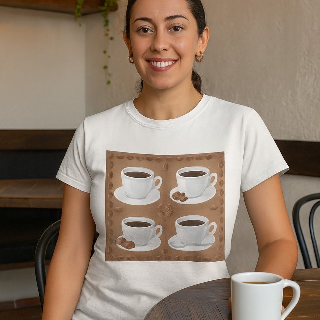 Kaffeekuchen mit Bohnen und Schokolade T-Shirt (Von Creator hochgeladen)