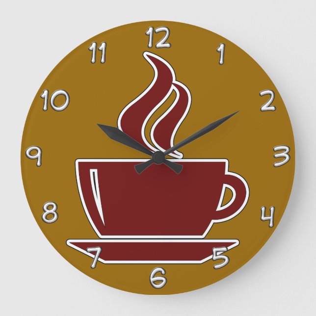 Kaffeeküchenuhren Große Wanduhr (Vorderseite)