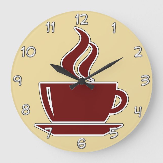 Kaffeeküchenuhren Große Wanduhr (Vorderseite)
