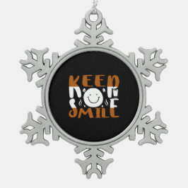 Kaffeekunst Behalte Lächeln Schneeflocken Zinn-Ornament