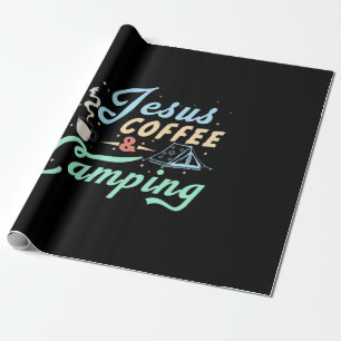 Kaffeekunst Jesus Kaffee & Camping Geschenkpapier