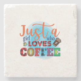 Kaffeekunst nur ein Mädchen, das Kaffee Liebe Steinuntersetzer