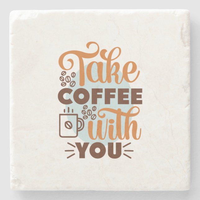 Kaffeekunst trinken Sie Kaffee Steinuntersetzer (Vorderseite)