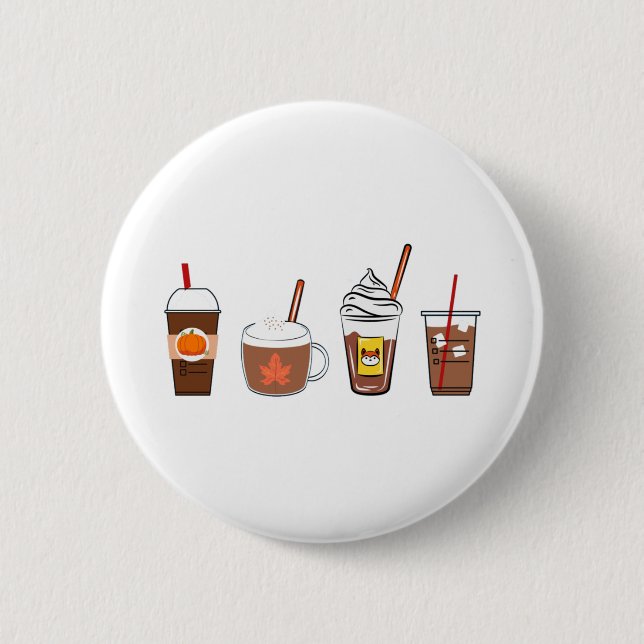 Kaffeekürbis Herbst Button (Vorderseite)