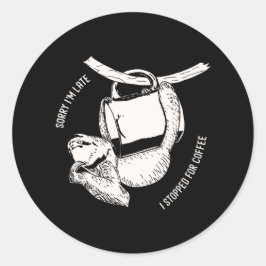 Kaffeelacke (weiß) runder aufkleber