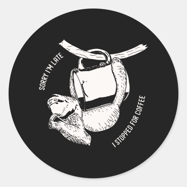 Kaffeelacke (weiß) runder aufkleber (Vorderseite)