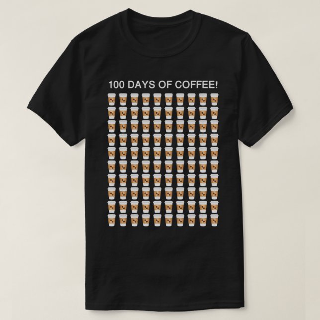 Kaffeelehrer 100 Kaffeekuchen 100. Tagesschule P T-Shirt (Design vorne)