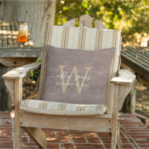 Kaffeeleine Monogram Kissen