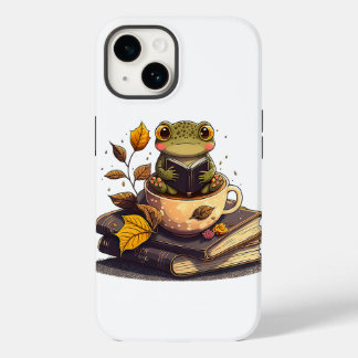 Kaffeeliebende Froschbücher Case-Mate iPhone 14 Hülle