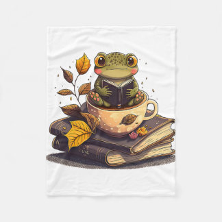 Kaffeeliebende Froschbücher Fleecedecke