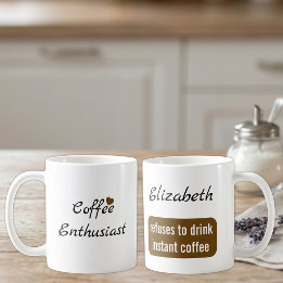 Kaffeeliebhaber benutzerdefinierter Name weiß und  Kaffeetasse