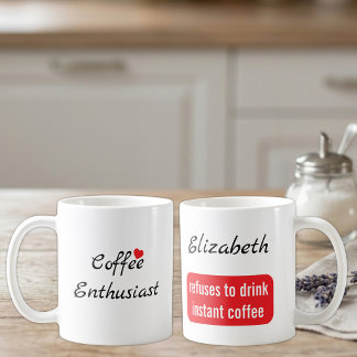 Kaffeeliebhaber benutzerdefinierter Name weiß und  Kaffeetasse