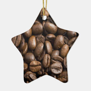 Kaffeeliebhaber Bohnen Brown Hintergrund Keramik Ornament
