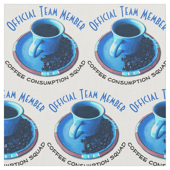 Kaffeeliebhaber Bohnen Cup Teammitglied Design Stoff (Nahaufnahme)