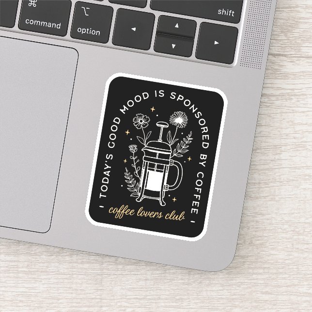 Kaffeeliebhaber Club lustige Zitate Aufkleber (Detail)