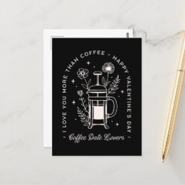 Kaffeeliebhaber, die den Valentinstag lustig mache Postkarte