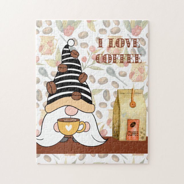 Kaffeeliebhaber-Gnom-Puzzle Puzzle (Vertikal)