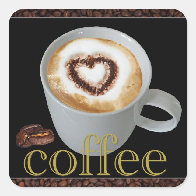 Kaffeeliebhaber Heart Stickers (Vorderseite)