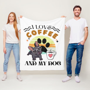 Kaffeeliebhaber - ich Liebe Kaffee und mein Hund Fleecedecke