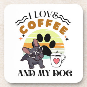 Kaffeeliebhaber - ich Liebe Kaffee und mein Hund Getränkeuntersetzer