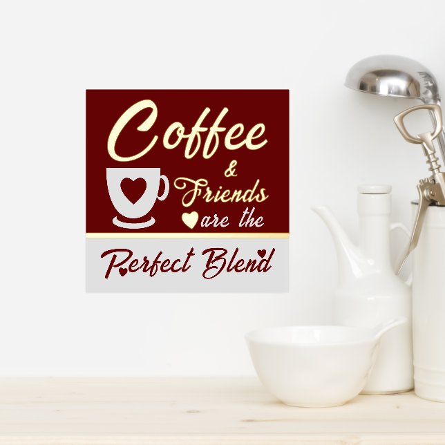 Kaffeeliebhaber in der Küche Bordeaux Gold Foliendrucke (In Situ (Küche))