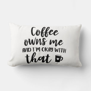 Kaffeeliebhaber Koffeinabhängiger Schwarz Weiß Lendenkissen