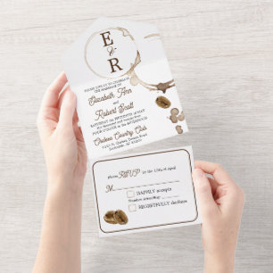 Kaffeeliebhaber laden zu einer Hochzeit ein All In One Einladung