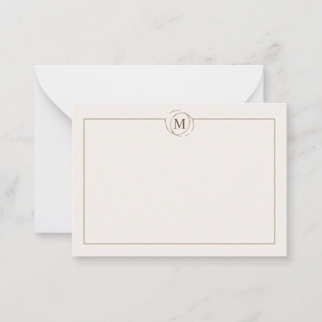 Kaffeeliebhaber mit minimalistischer Monogramm-Cre Mitteilungskarte (Vorderseite)