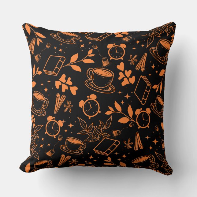 Kaffeeliebhaber modernes, Vintages, rustikales Ora Kissen (Vorderseite)