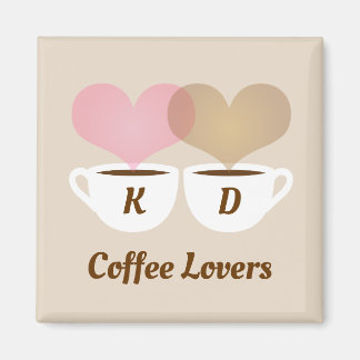 Kaffeeliebhaber rosa braun, kundenspezifische Mono Magnet