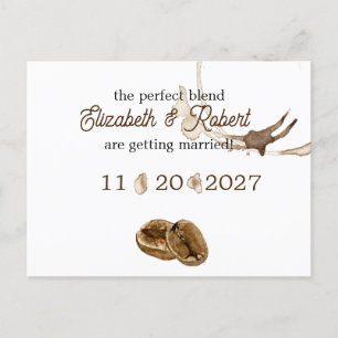 Kaffeeliebhaber Save the Date Ankündigungspostkarte