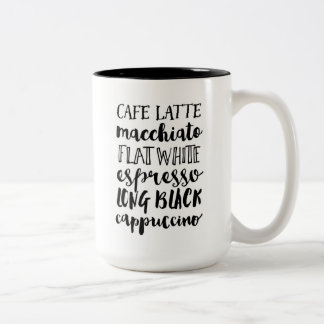 Kaffeeliebhaber Typografie Zwei tonisierte Tasse