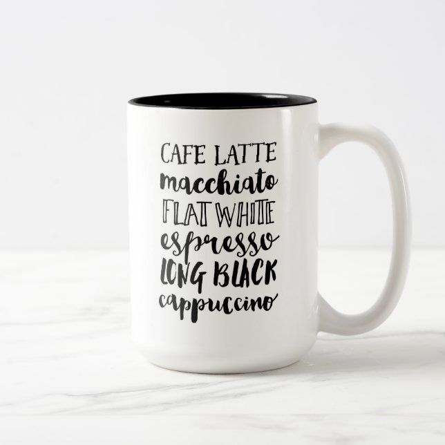 Kaffeeliebhaber Typografie Zwei tonisierte Tasse (Rechts)