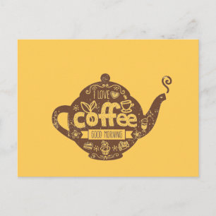 Kaffeeliebhaber Vintages Retro-Café Kunst I Liebe  Postkarte
