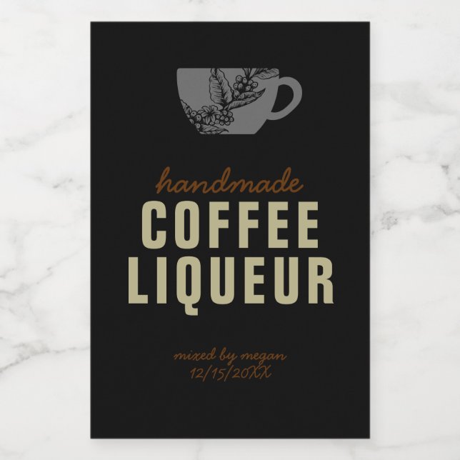 Kaffeelikör Weinetikett (Einzelnes Label)