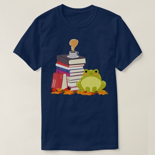 KaffeeLove Frog Lesebücher Kaffee Liebhaber T-Shirt (Design vorne)