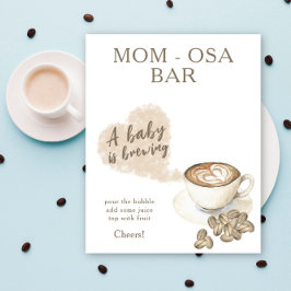 Kaffeemaschine Babydusche Momosa Bar Poster
