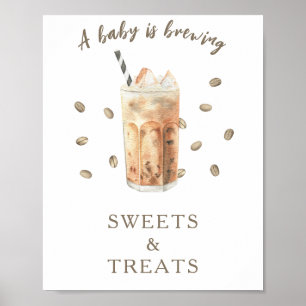 Kaffeemaschine Babydusche SÜSSIGKEITEN UND LECKERE Poster