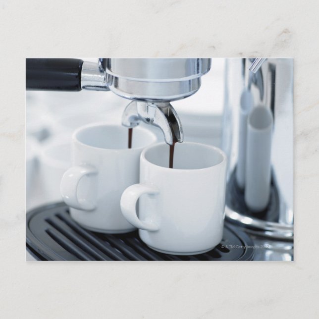 Kaffeemaschine Espresso Postkarte (Vorderseite)