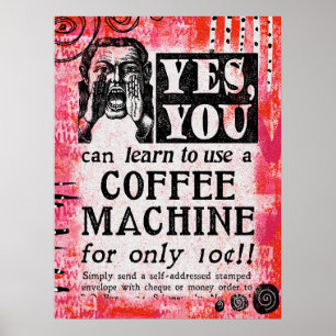 Kaffeemaschine - Funny Vintage Ad Poster