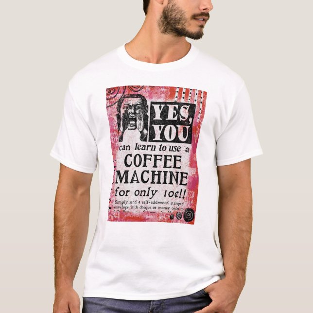 Kaffeemaschine - Funny Vintage Ad T-Shirt (Vorderseite)