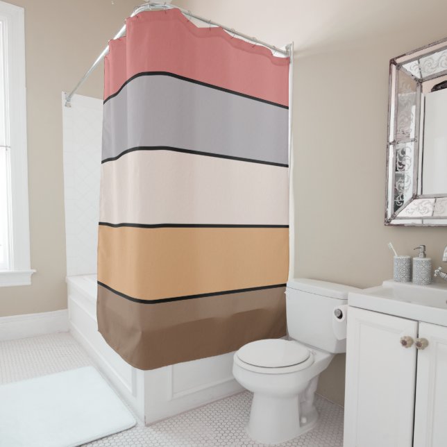 Kaffeemaschine Grau Dusty Rose auf Aquarellpapier Duschvorhang (Beispiel)