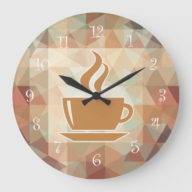 Kaffeemaschine Große Wanduhr (Vorderseite)